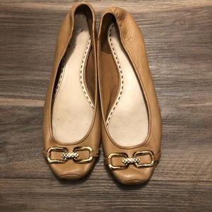 Coach Tan buckle flats